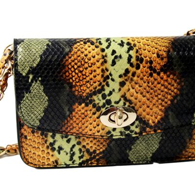 Orange Snake Print Bag