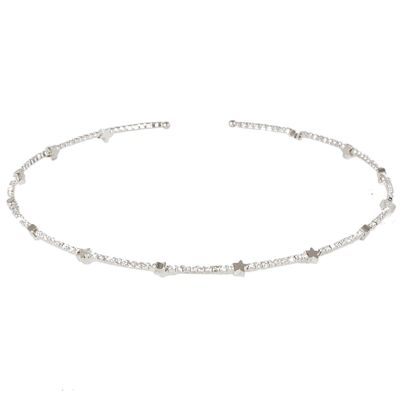 Silver Diamonde und Star Choker