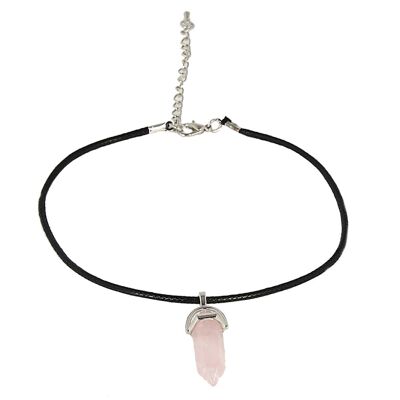 Light Pink PU Choker with Crystal Detail