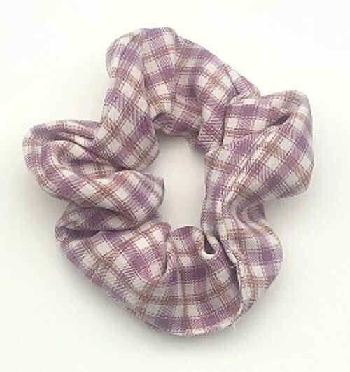 Lilac Check Scrunchie