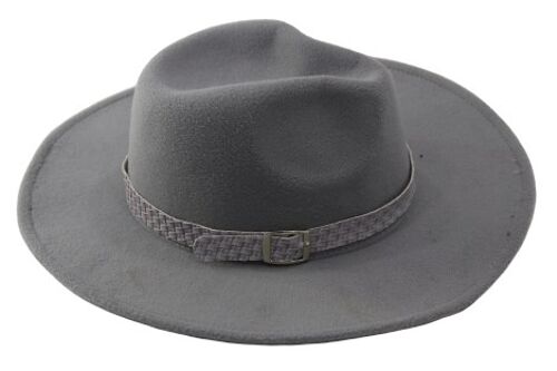 Light Grey Felt Fedora with woven band