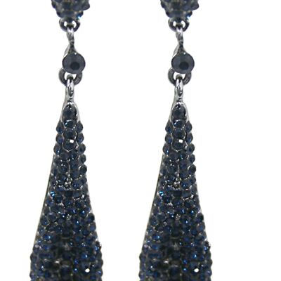 Blue Diamante Teardrop Earring