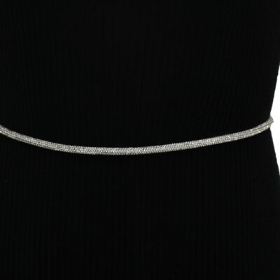 Silver Diamante Rope Chain Belt