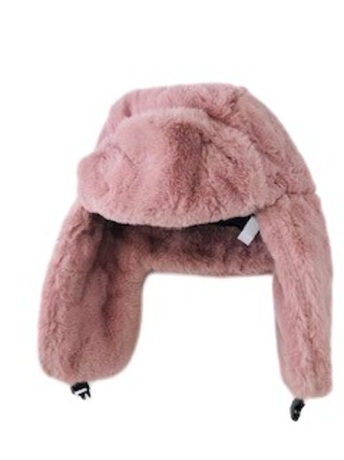Pink Faux Fur Trapper Hat