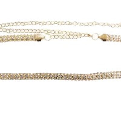 Gold Diamante Squares Chain Belt