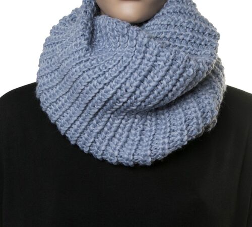 Blue Ribbed Knitted Snood