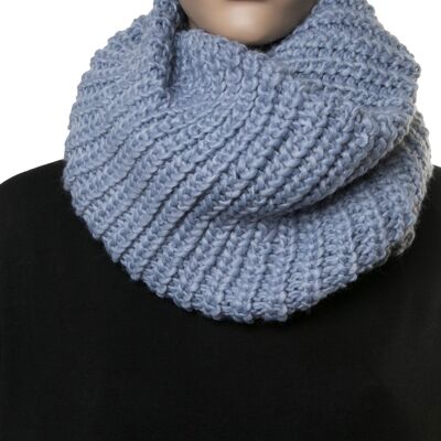 Blue Ribbed Knitted Snood