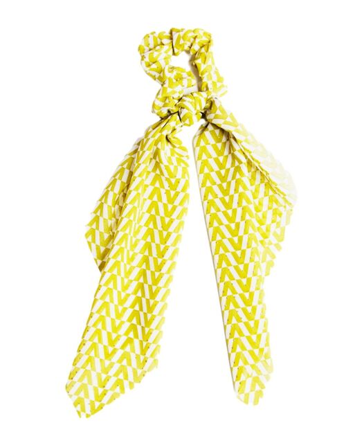 Yellow Print Long Scrunchie