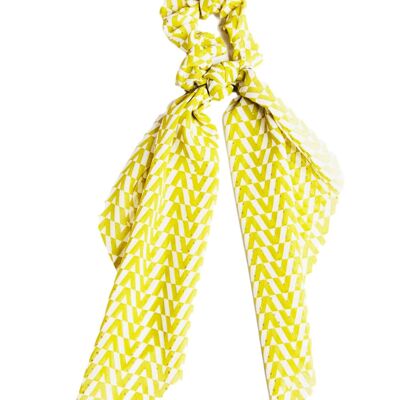 Yellow Print Long Scrunchie