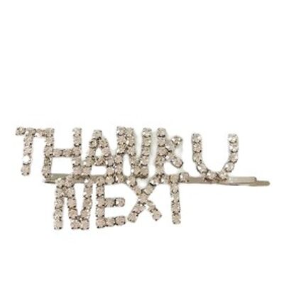 Silver 'Thank U Next' Slogan Hair Clip