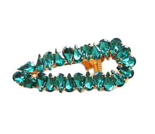 Green Stone Cluster Hair Slide