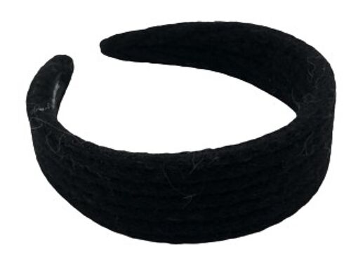 Black Fuzzy Knit Headband