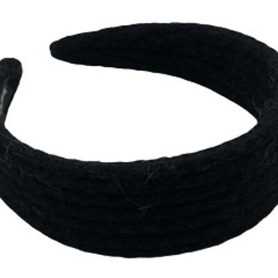Black Fuzzy Knit Headband