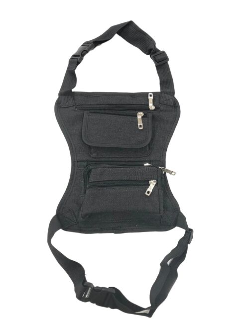 Black Canvas Harness Body Bag