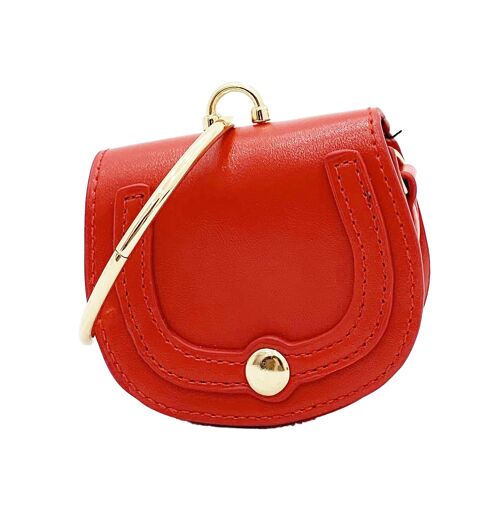 Red Tiny Mini Bag With Circle Handle