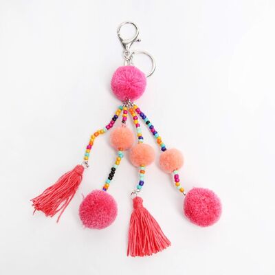 Porte-clés pompon et pompon