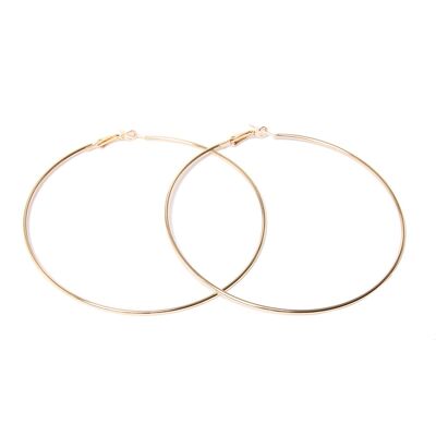 Gold 9cm Hoop Earrings Plain