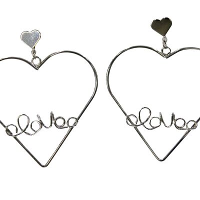 Silver Heart Shaped Love Earrings