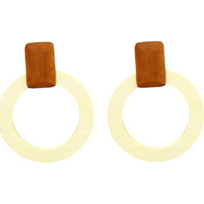 Wooden Circle Earrings