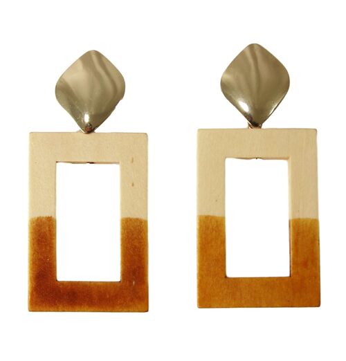 Cream Wooden Ombre Earrings