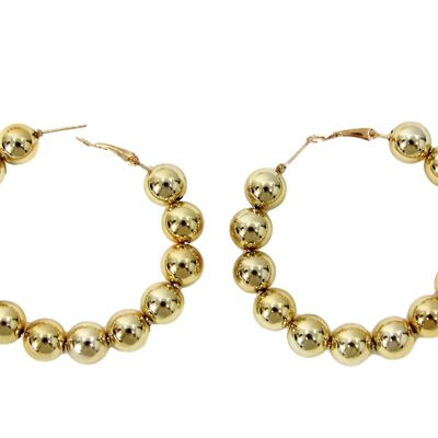 Gold Beads Circle Earrings