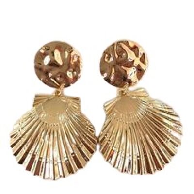 Gold Metallic Shell Earrings