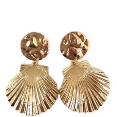 Gold Metallic Shell Earrings