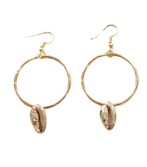 Gold Hoop Shell Earrings