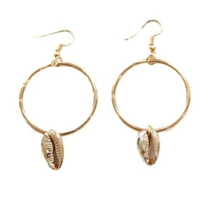 Gold Hoop Shell Earrings