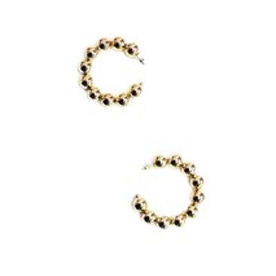 Gold Bead Hoop Earrings