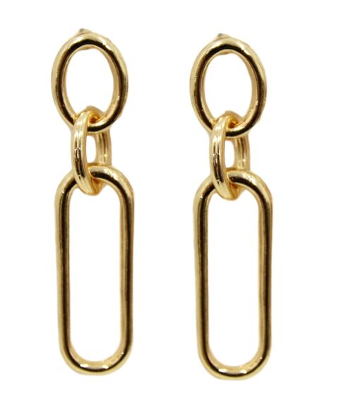 Gold Chain Link Drop Earrings