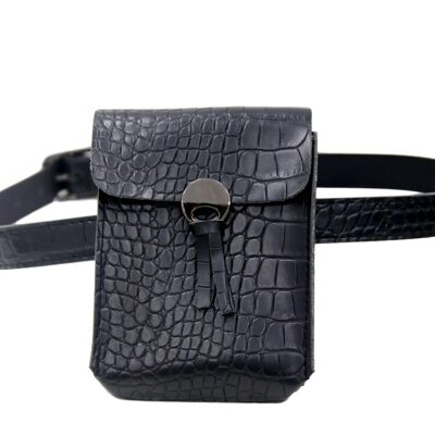 Black Croc Purse Belt