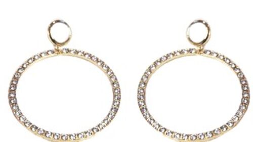 Gold Oversized Diamante Hoop Earrings