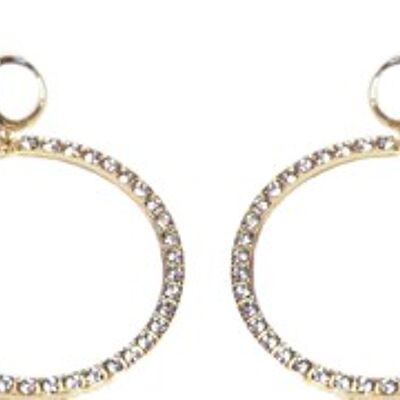 Gold Oversized Diamante Hoop Earrings