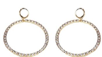 Boucles d'oreilles créoles surdimensionnées dorées à strass