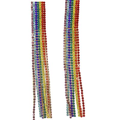 Diamante Rainbow Tassel Earrings
