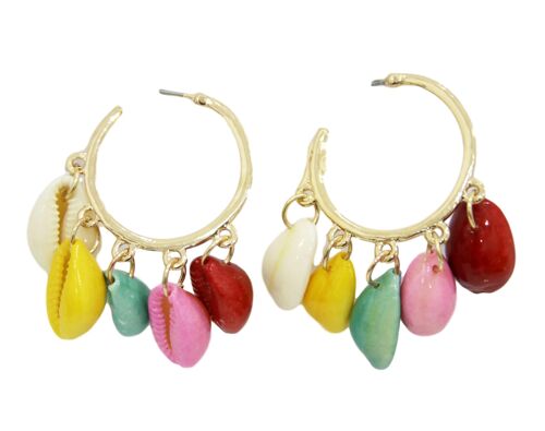 Multi Cowrie Shell Earrings