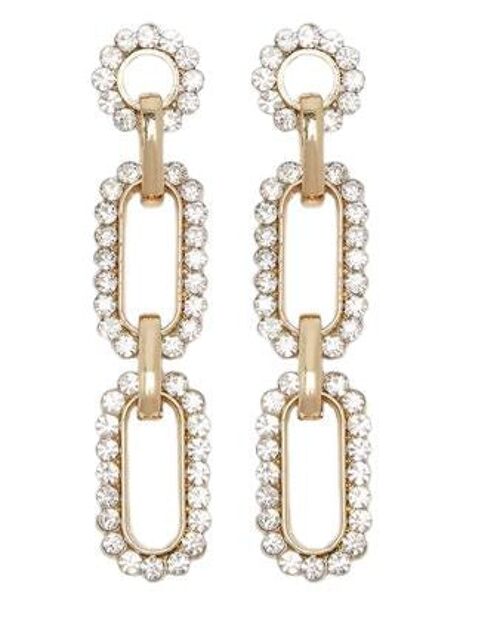 Gold Diamante Chain Link Drop Earrings