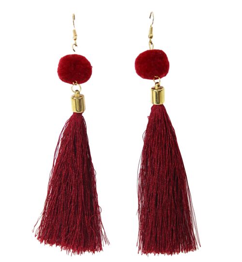 Tassel Earrings with pom