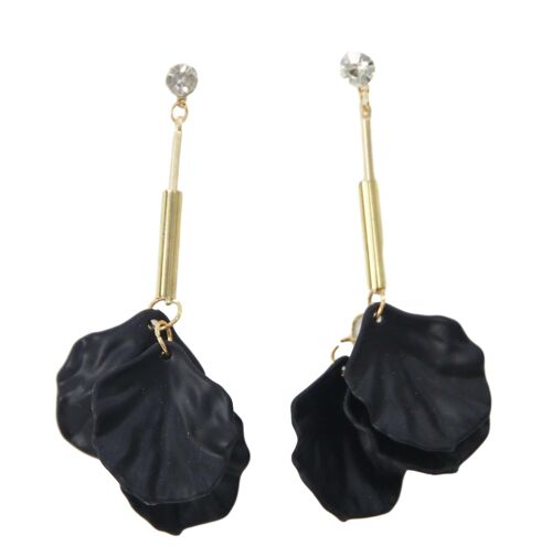 Black Flower Drop Earrings