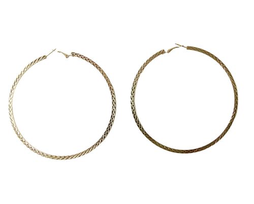Gold Textured Oversized Hoops
