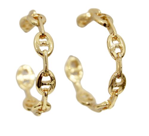 Gold Marina Chunky Chain Hoop Earrings