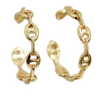 Boucles d'oreilles créoles dorées Marina Chunky Chain
