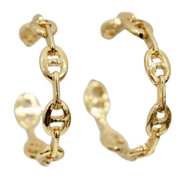 Gold Marina Chunky Chain Hoop Earrings