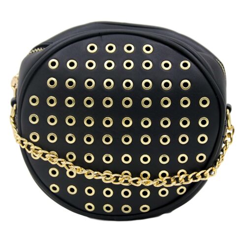 Black Eyelet Studded Bag