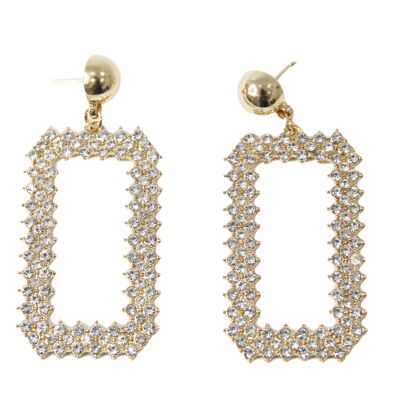 Rectangle Diamante Drop Earrings