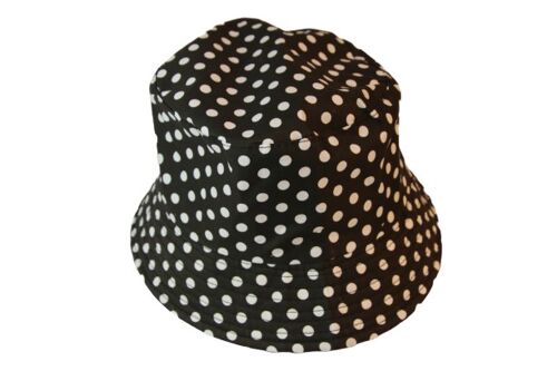 Black Polka Dot Bucket Hat