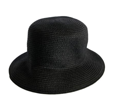 Black Straw Bucket Hat