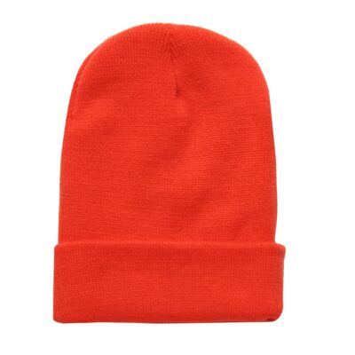 Orange einfarbige Acryl-Mütze