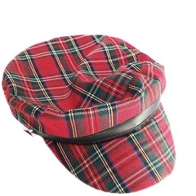 Red Tartan Baker Boy Hat